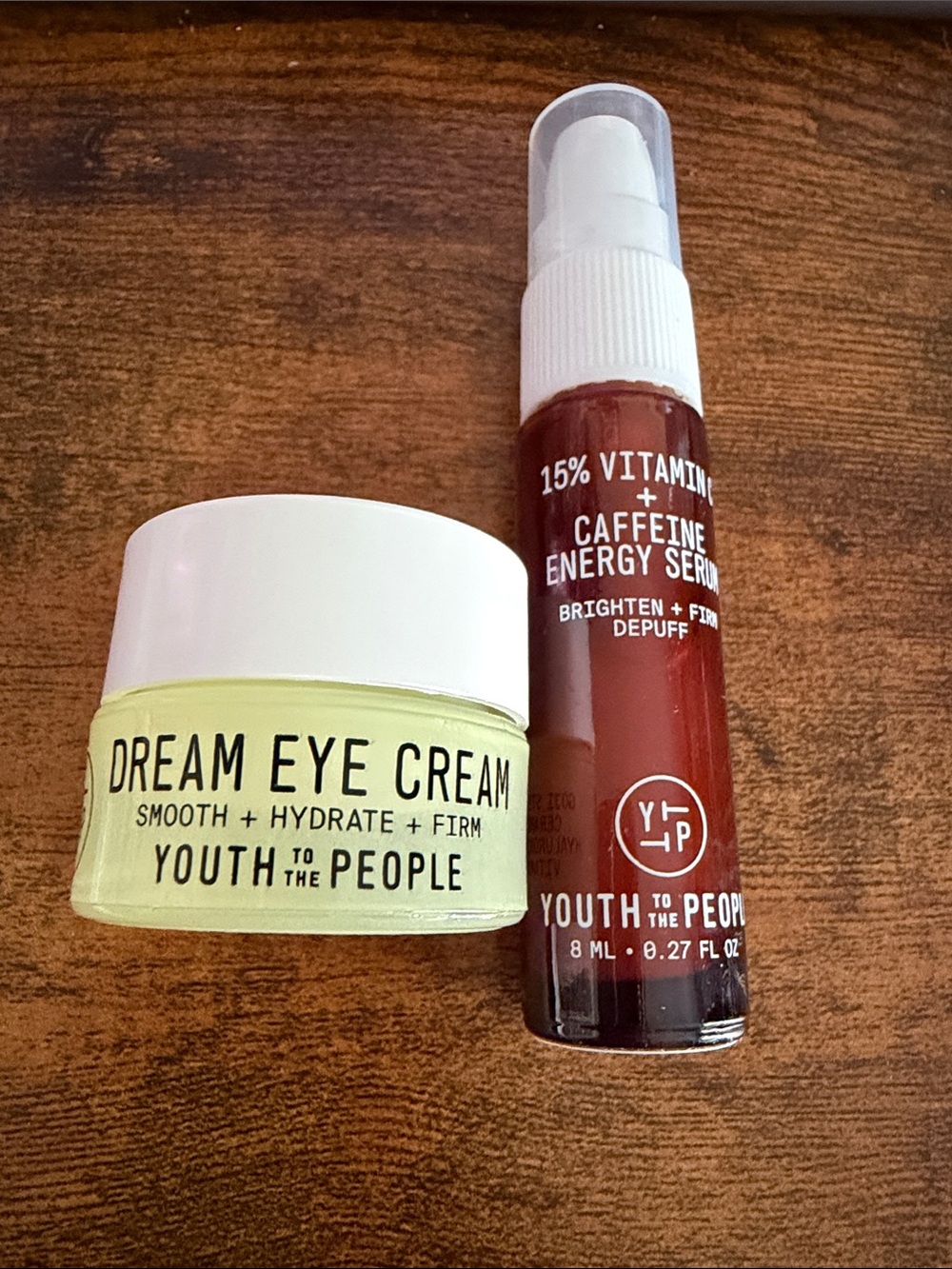 Youth To The People Dream Eye Cream 5ML and 15% Vitamin C + Caffeine Serum 8ML